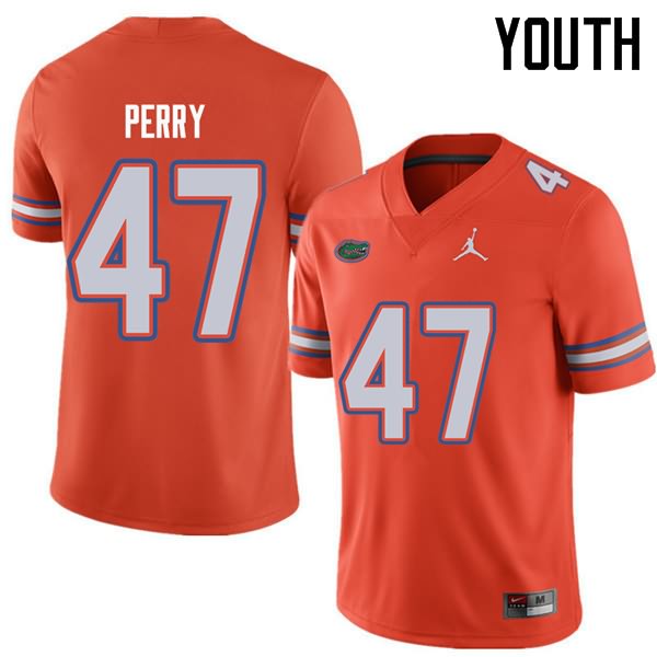 Youth NCAA Florida Gators Austin Perry #47 Stitched Authentic Jordan Brand Orange College Football Jersey OGE0865EQ